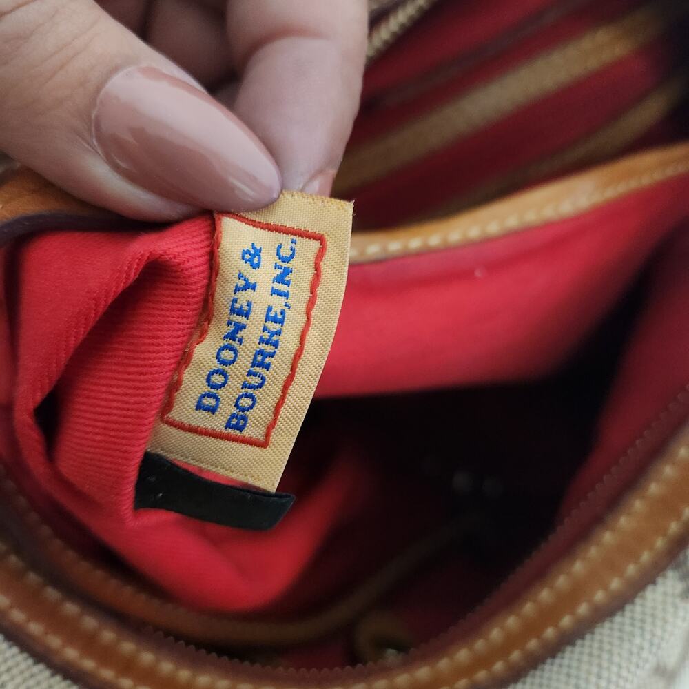 Dooney & Bourke Womens Cloth Trimmed in Leather hobo Handbag - Picture 10 of 11